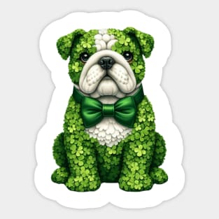 Clover Bulldog St Patricks Day Sticker